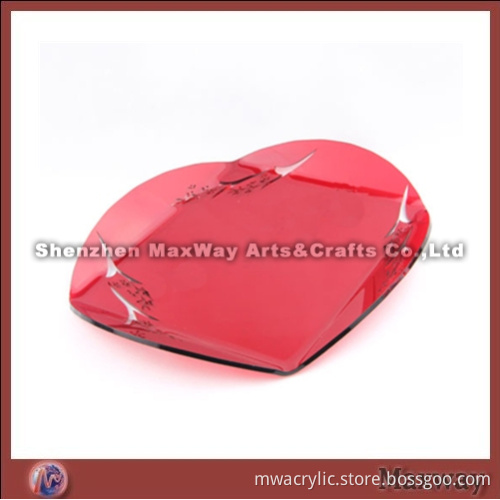 Red Heart-shaped High Grade Acrylic Tray